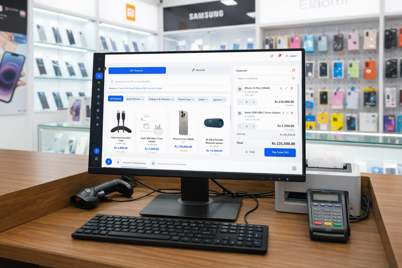 Flowleep POS checkout interface